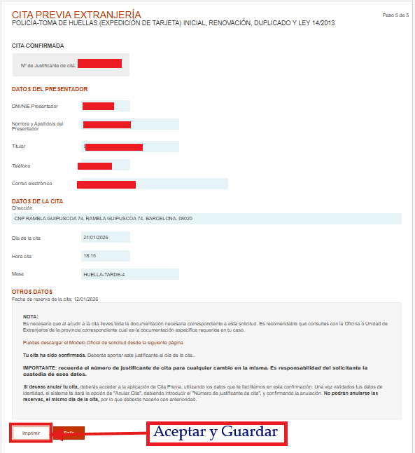 Paso 13: Comprobante final